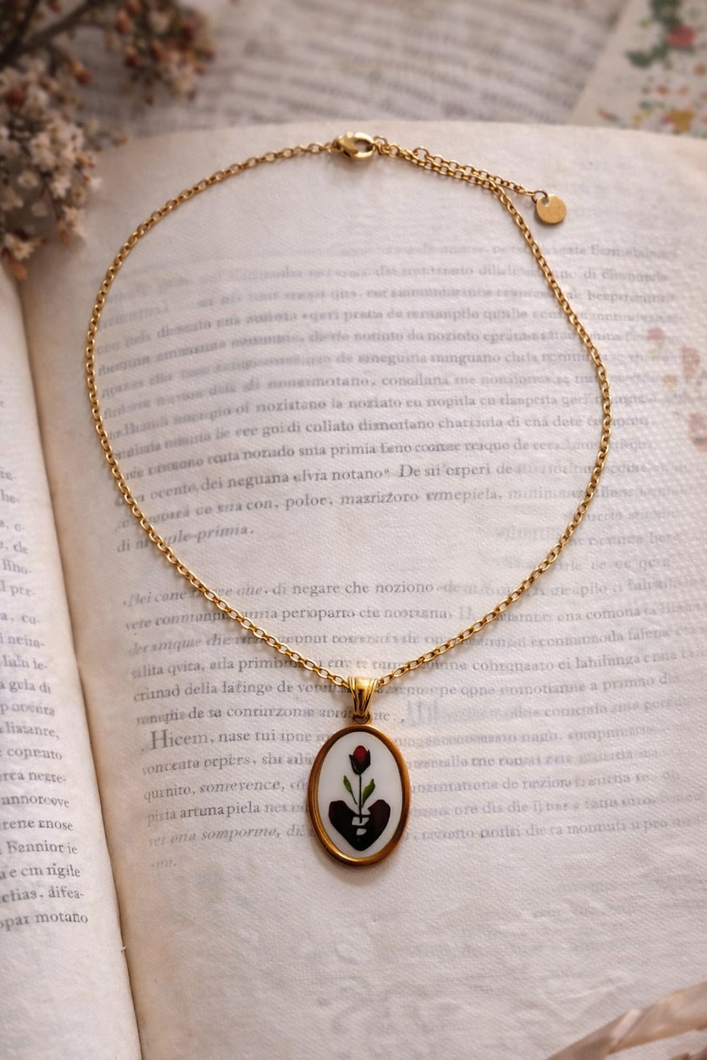 Aura Rose necklace small pendant